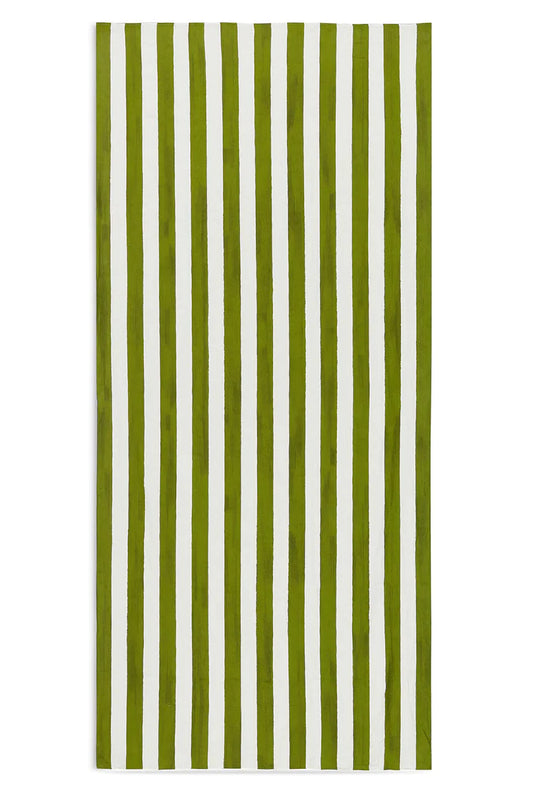 Stripe Linen Tablecloth - Green & White