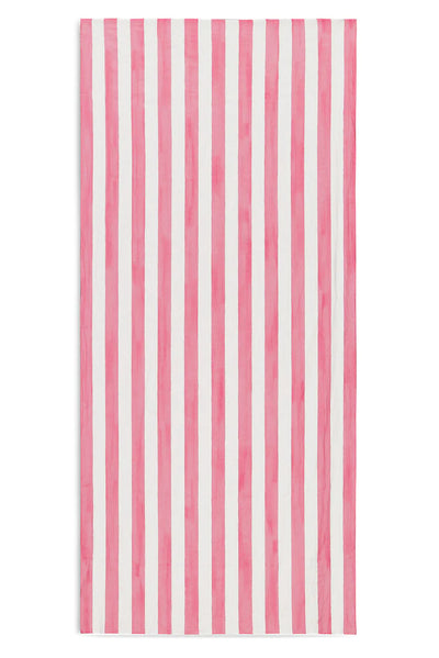 Stripe Linen Tablecloth - Pink & White