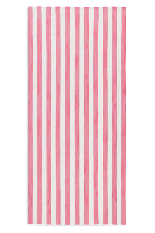 Stripe Linen Tablecloth - Pink & White