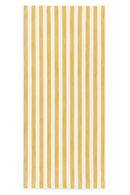 Stripe Linen Tablecloth - Yellow & White
