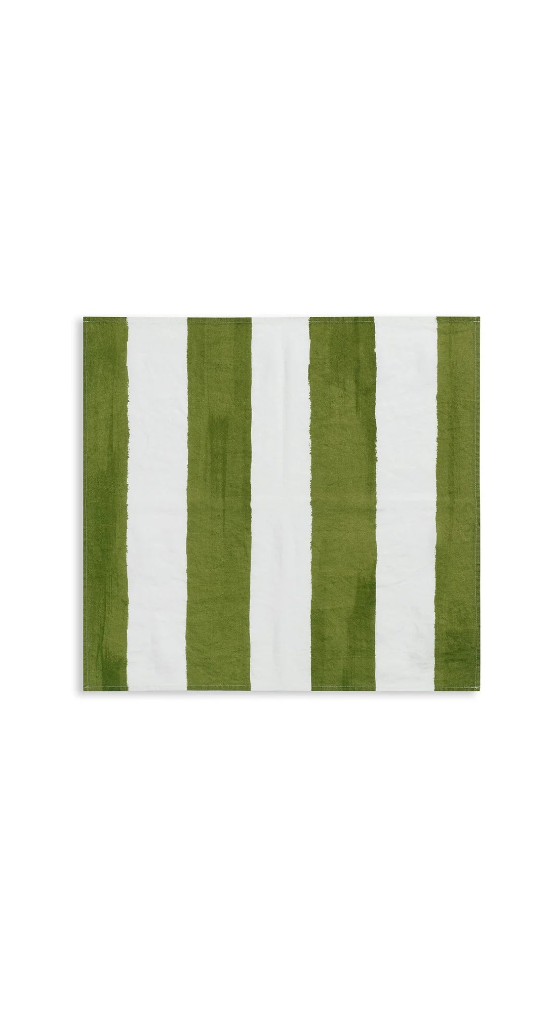 Stripe Linen Napkin - Green & White