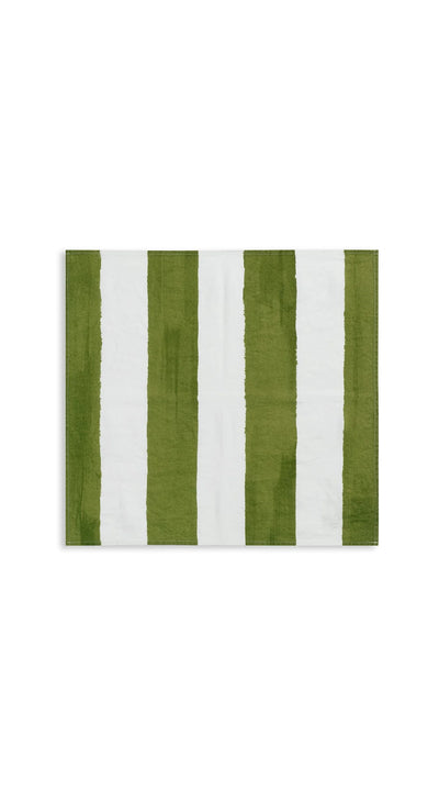 Stripe Linen Napkin - Green & White