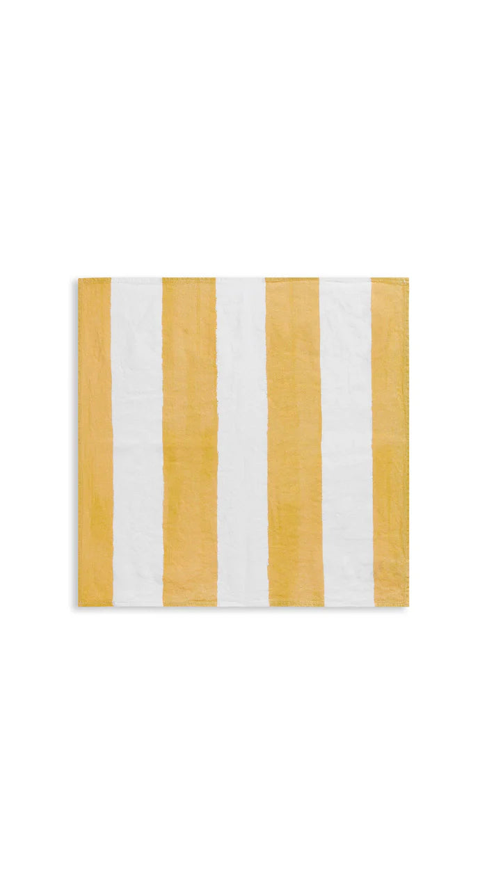 Stripe Linen Napkin - Yellow & White