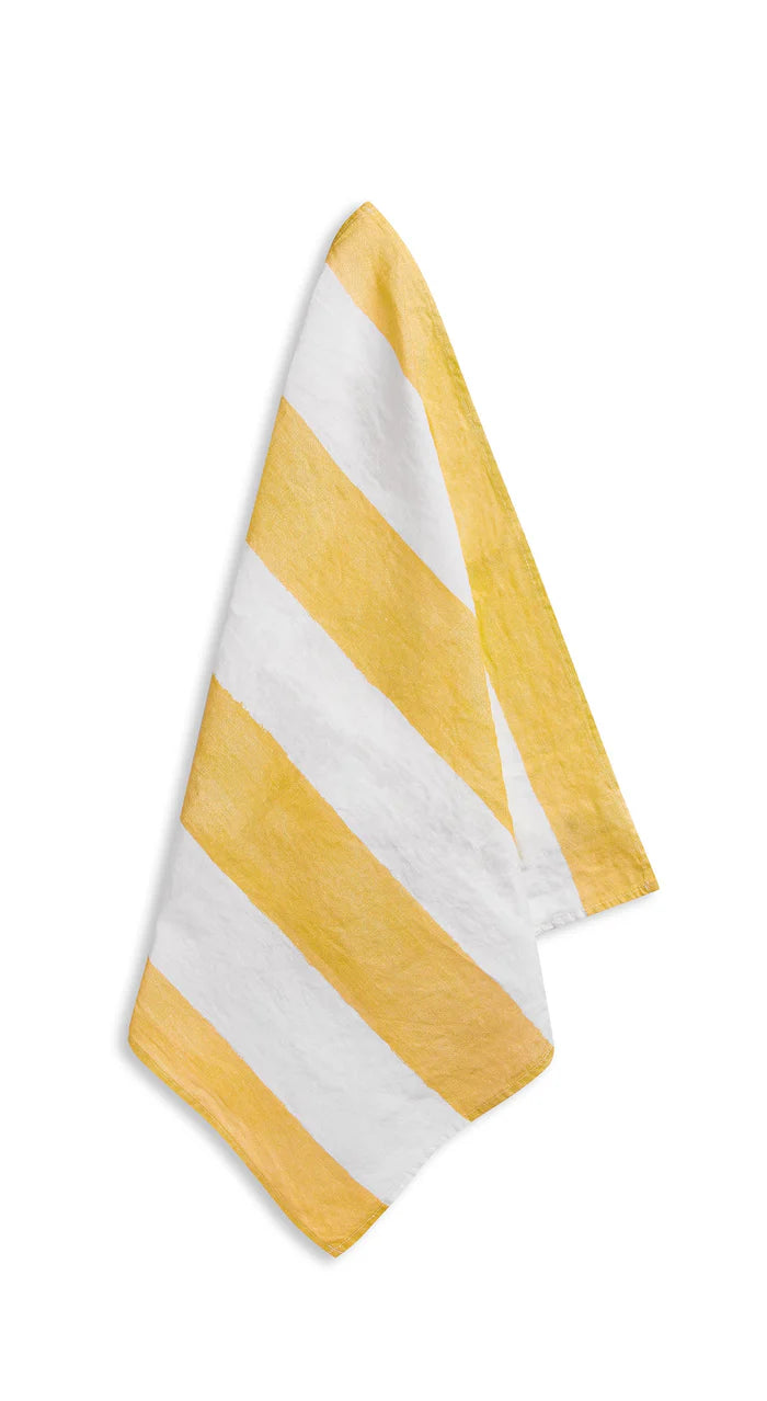 Stripe Linen Napkin - Yellow & White
