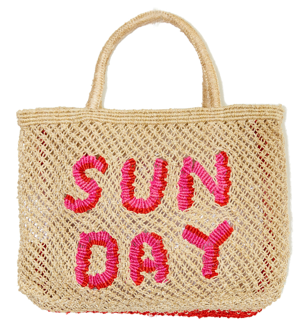 The Jackson Jute Tote Bag Small - Sun Day