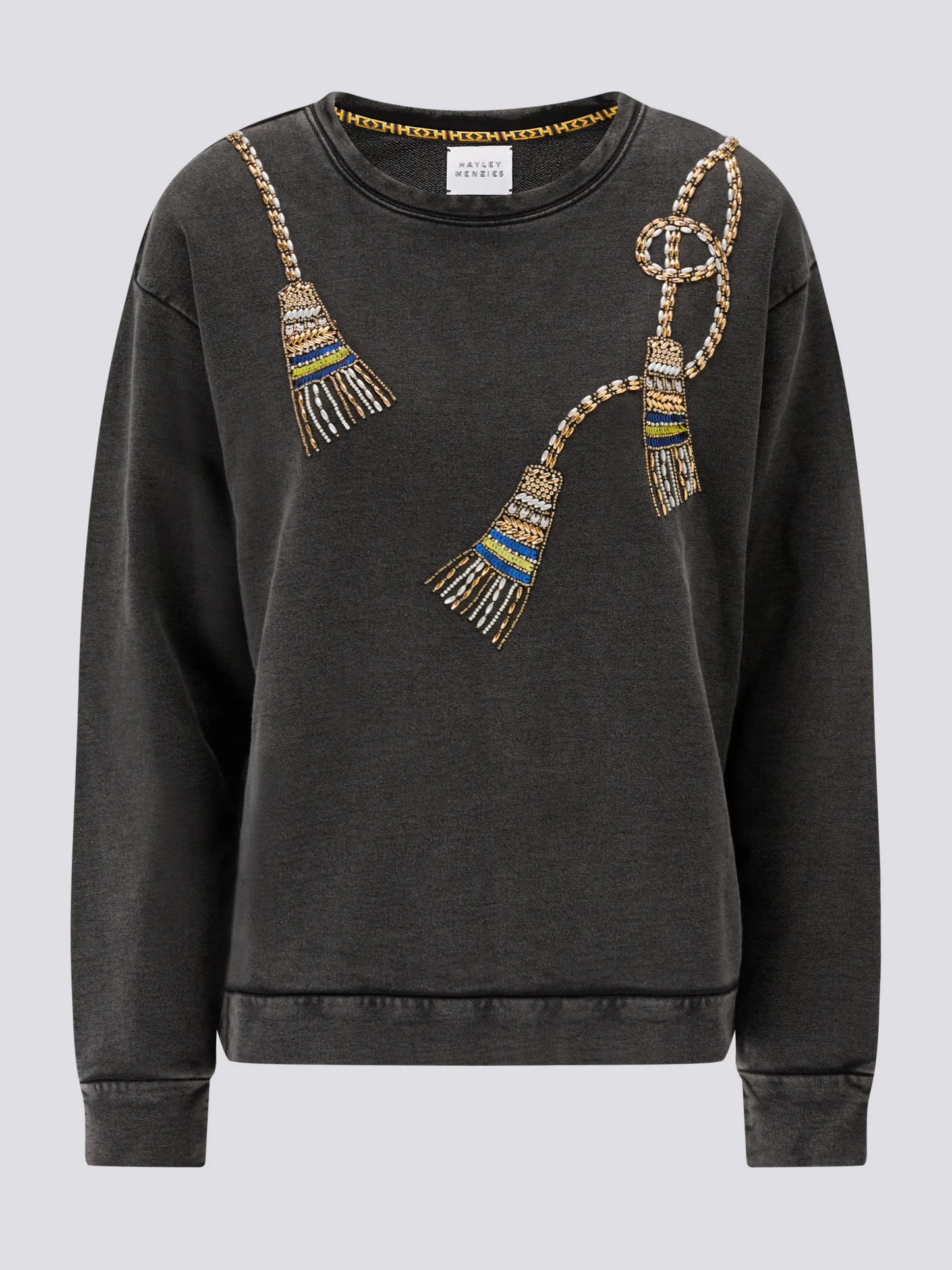 Hayley  Menzies Tassel Beaded Sweatshirt