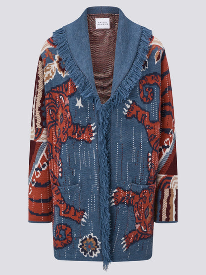 Hayley  Menzies Tibetan Tiger Merino Jacquard Short Cardigan