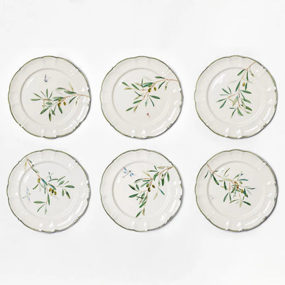 Olive Branch Dessert Plates - Set of 6