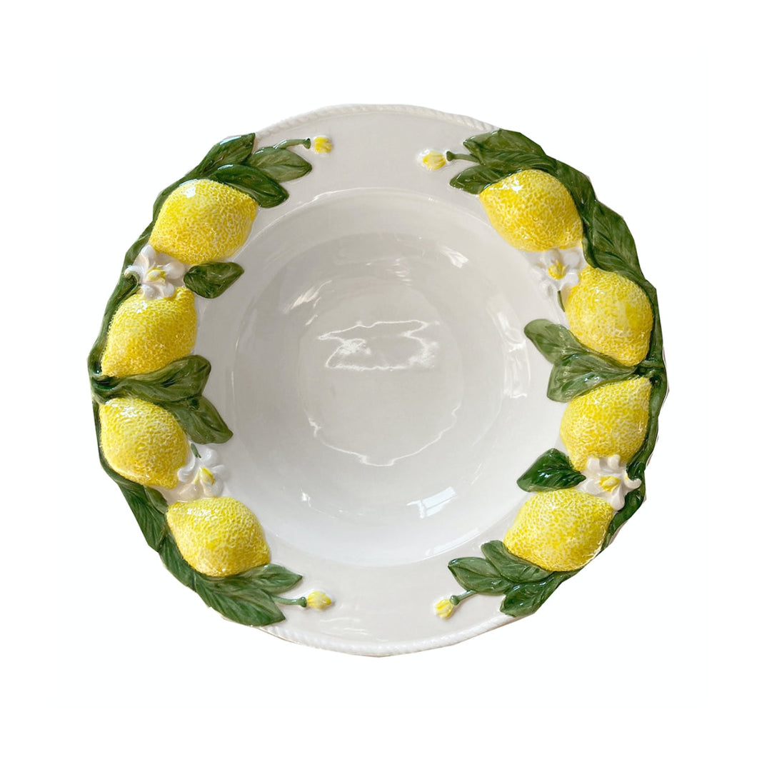 Les Ottomans Lemon Porcelain Pasta Bowl