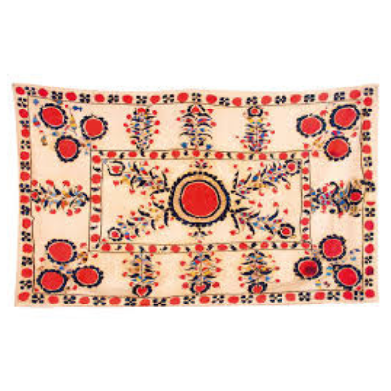Les Ottomans Block Print Tablecloth - Suzani