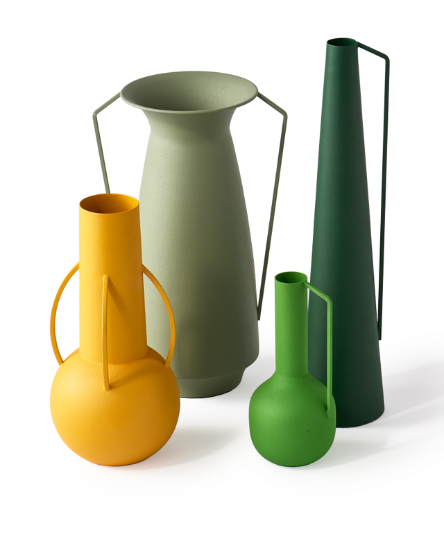 Green Roman Vases Set of 4