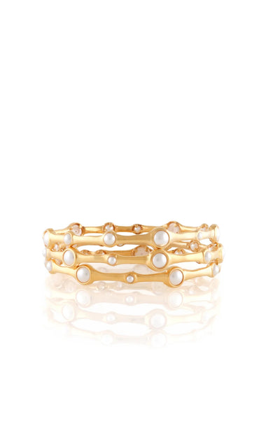 Set of 3 Bangles with Pearls