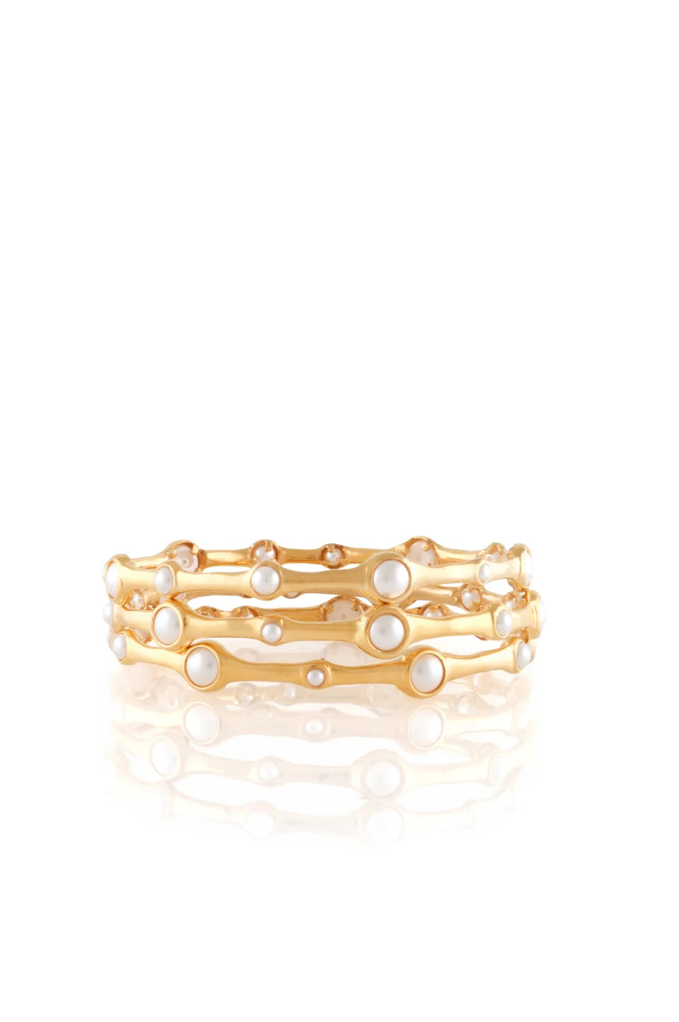 Set of 3 Bangles with Pearls