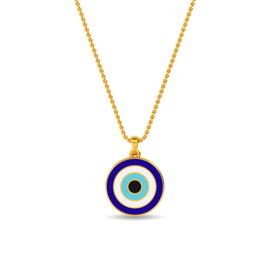 LRJC Enameled Evil Eye Necklace 18K Gold - Blue