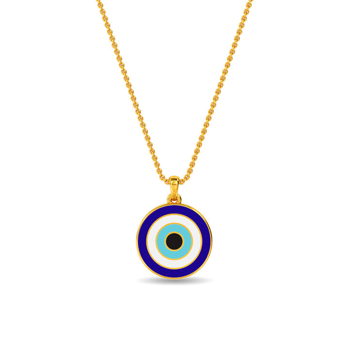 LRJC Enameled Evil Eye Necklace 18K Gold - Blue