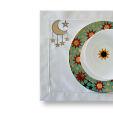 Load image into Gallery viewer, Moon Stars Placemat - Silver and Gold
