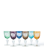 Load image into Gallery viewer, Pols Potten Multicolored Peony Wine Glasses - Set of six
