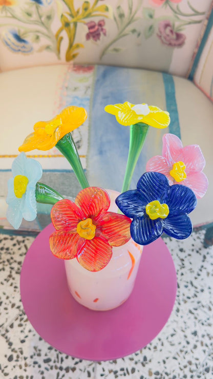 Mouthblown Crystal Glass Flower