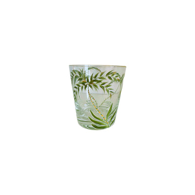 Bohemia Crystal Hand Painted Tumblers Set of 6 Palm Tree