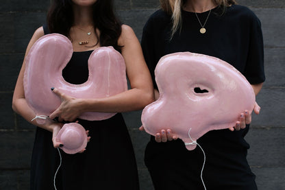 Wall Hanging Hob Calligraphy Ceramic  - Pink