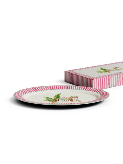 Sariska Porcelain Oval Platter - Pink Unica