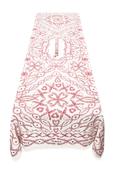 Amour Bonheur Linen Tablecloth