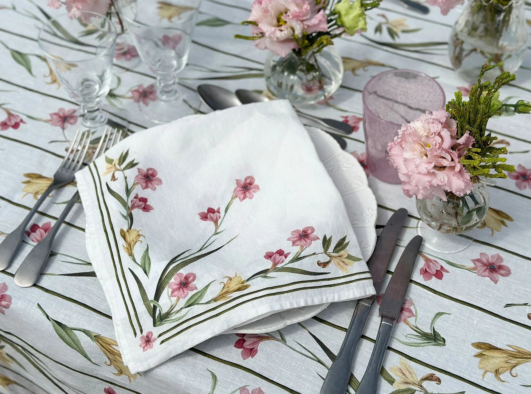 Gladioli Linen Napkin