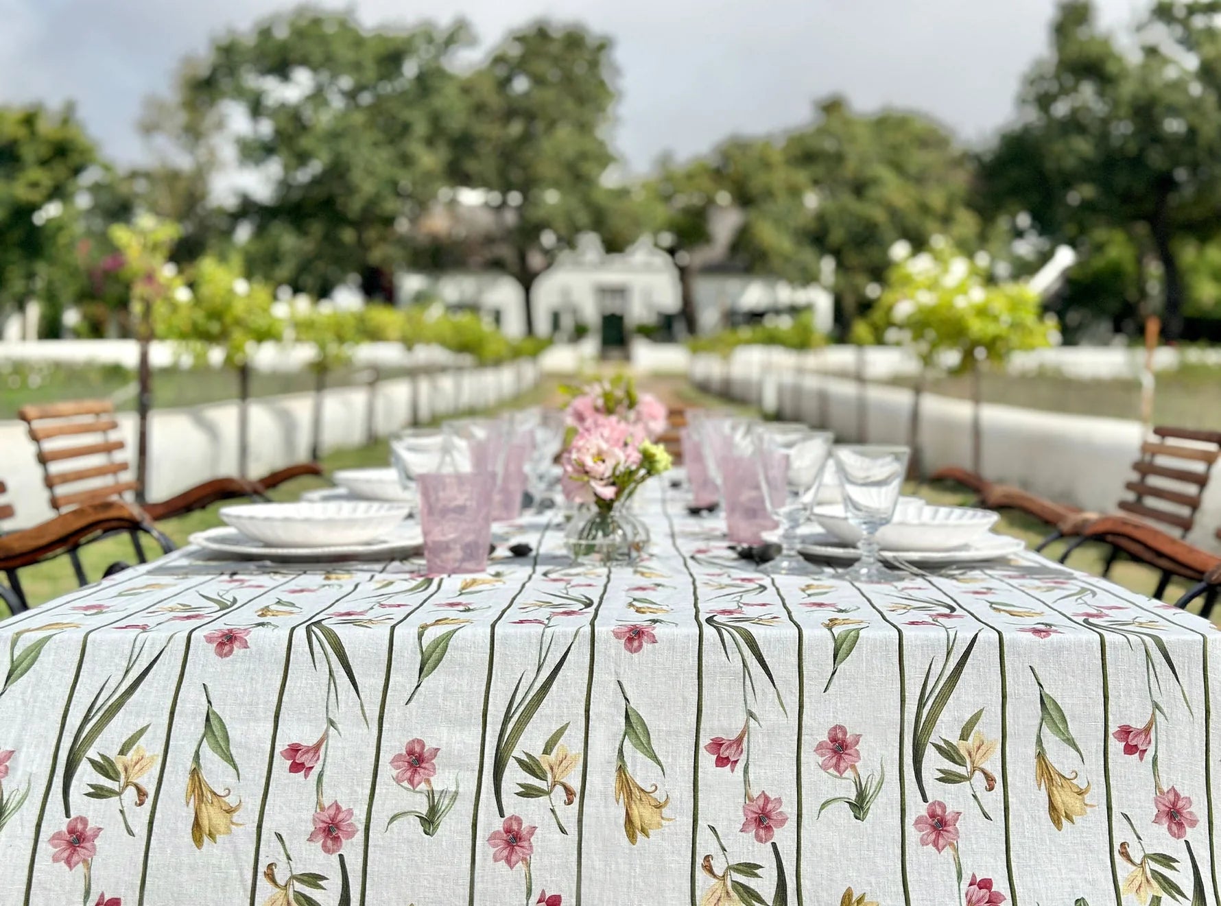 Gladioli Linen Tablecloth
