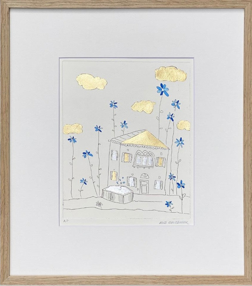 "On the Clouds" Etching