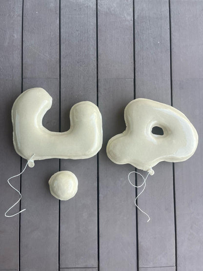 Wall Hanging Hob Calligraphy Ceramic  - Off White