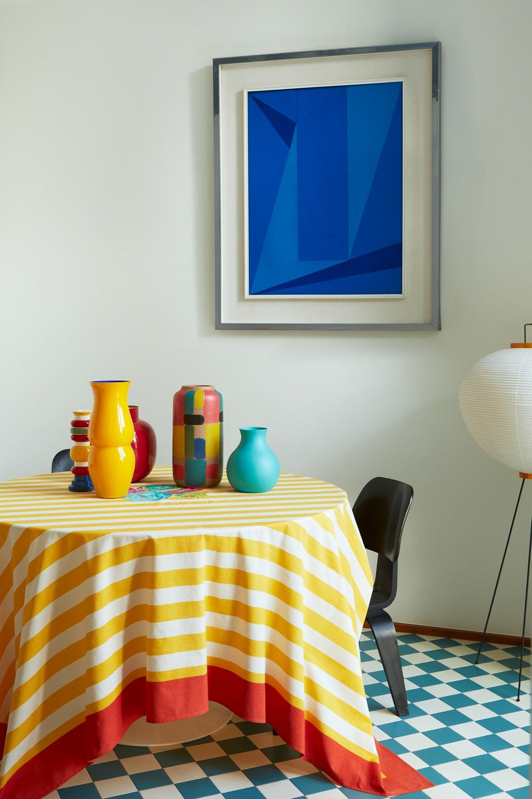 Nizam Stripe Yellow Cotton Tablecloth - 220x220