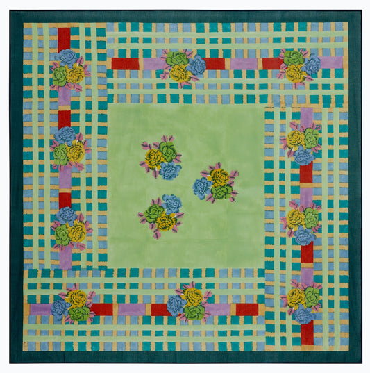 Ankara Aqua Cotton Tablecloth - 220x220