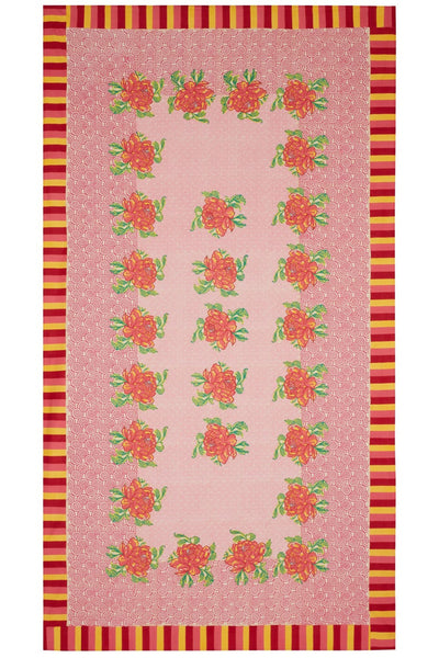 Camelia Magenta Pink Cotton Tablecloth - 180x350