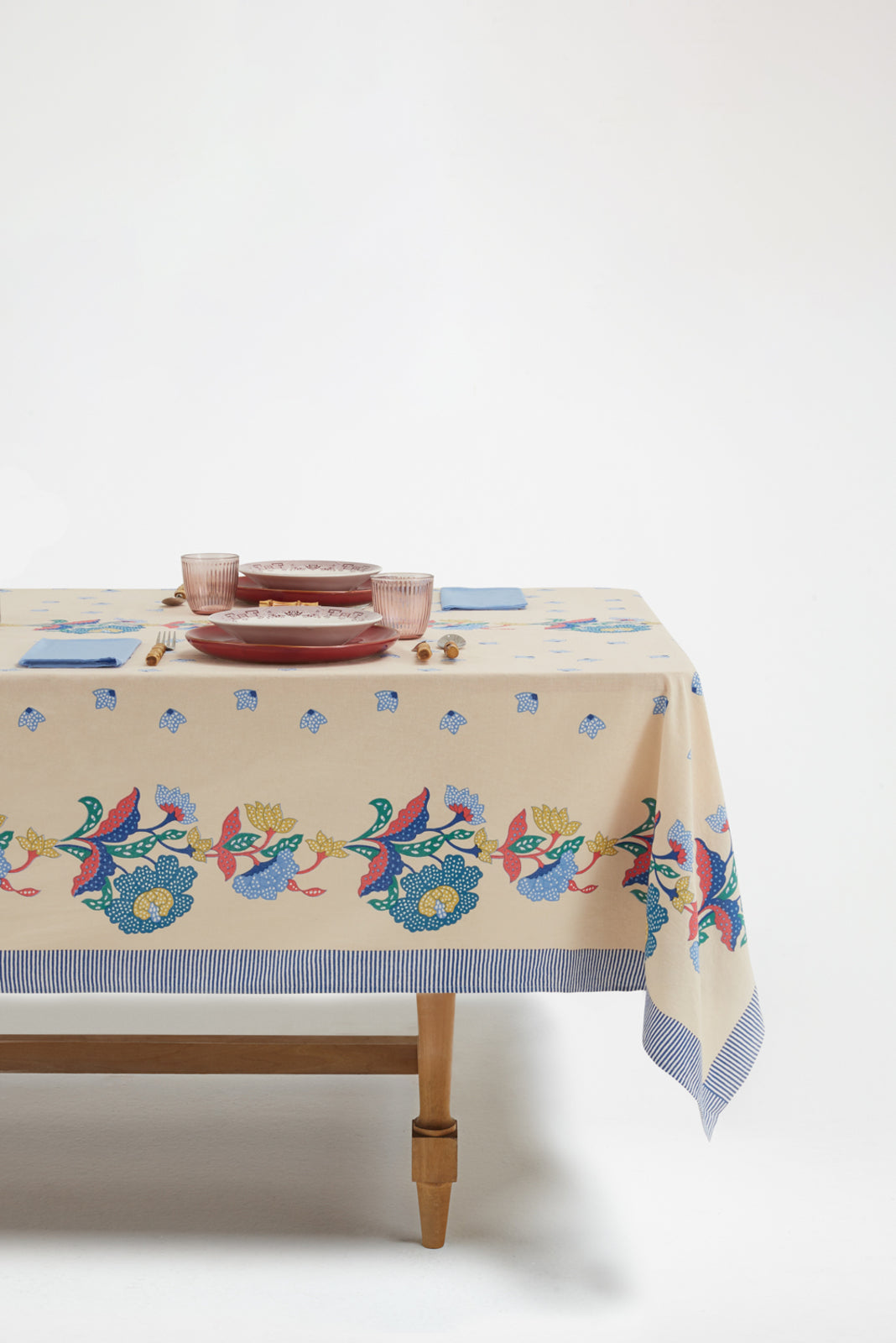 Indonesian Natural Cotton Tablecloth - 180x350