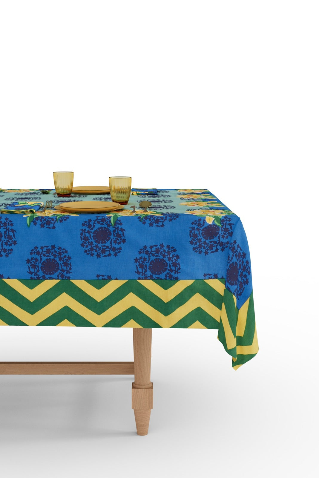 Planet Blue Cotton Tablecloth - 180x350