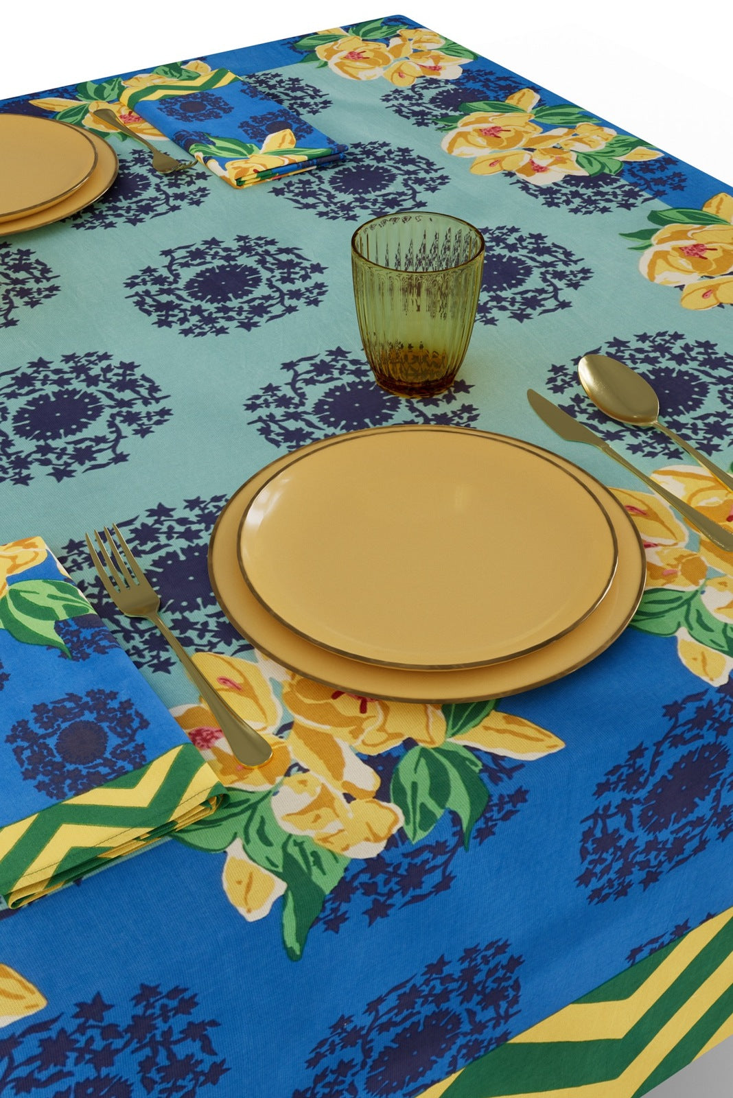 Planet Blue Cotton Tablecloth - 180x350