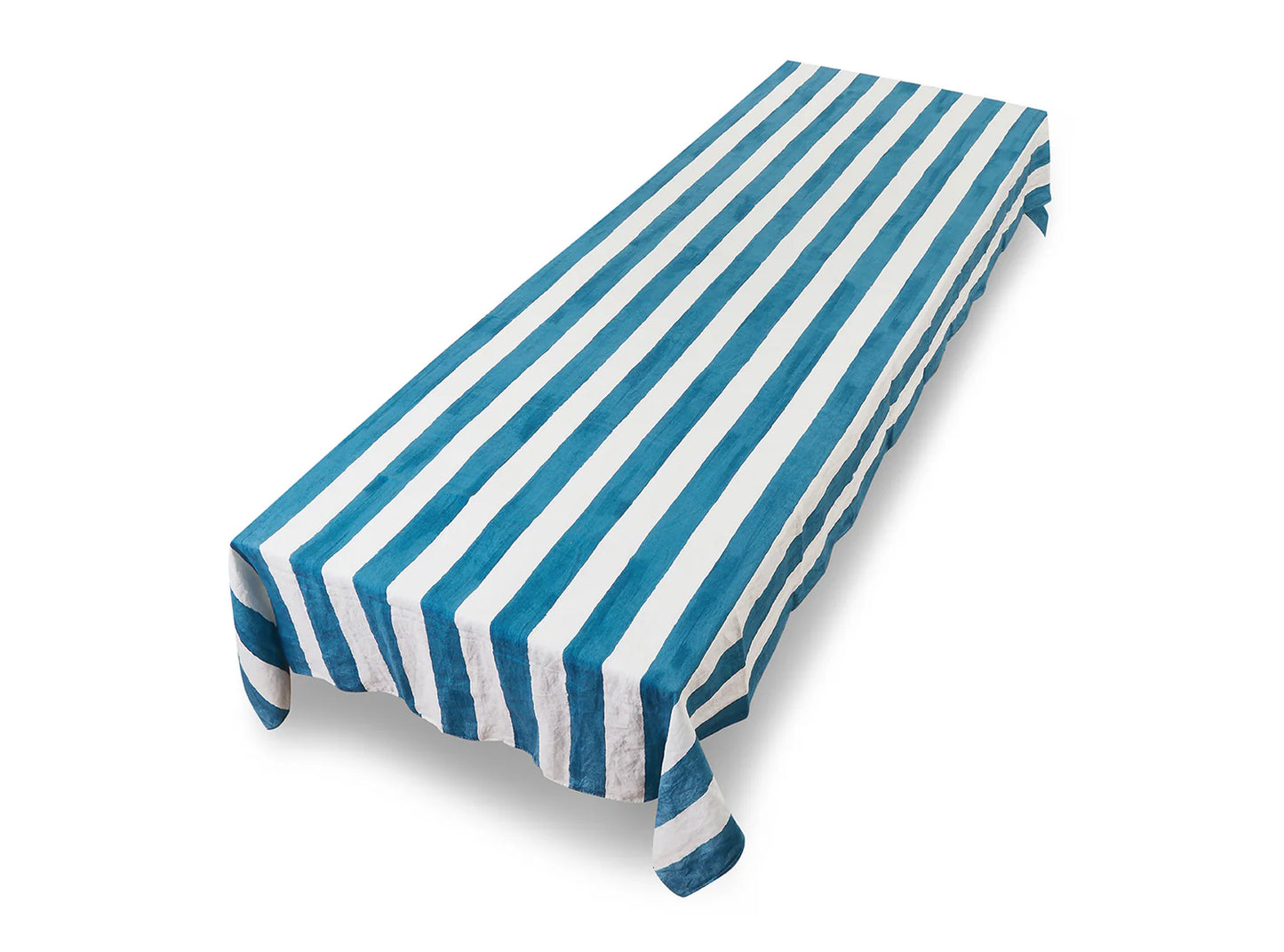 Stripe Linen Tablecloth - Blue & White