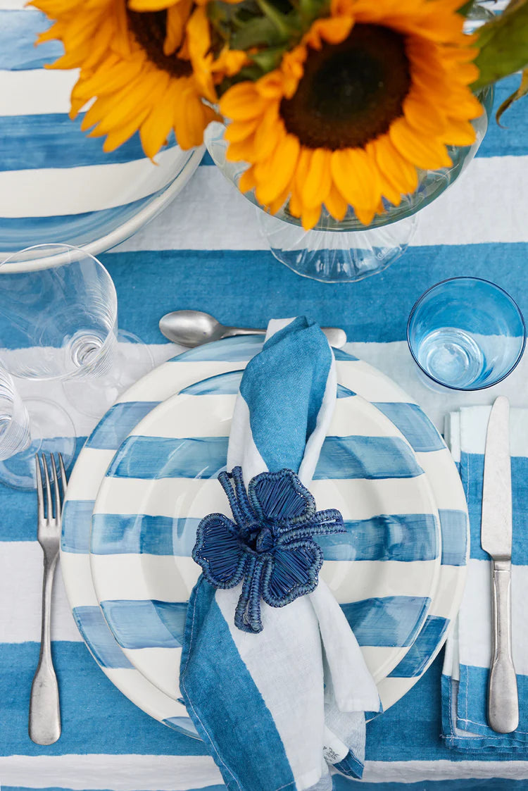 Stripe Linen Napkin - Blue & White