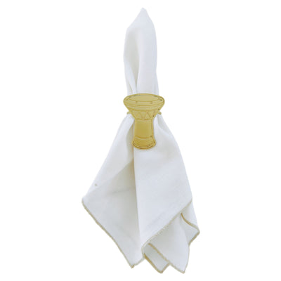 Oudak Rannan Collection Napkin Ring Holders - Gold