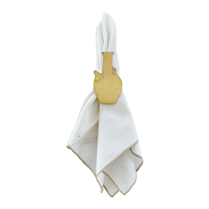 Oudak Rannan Collection Napkin Ring Holders - Gold