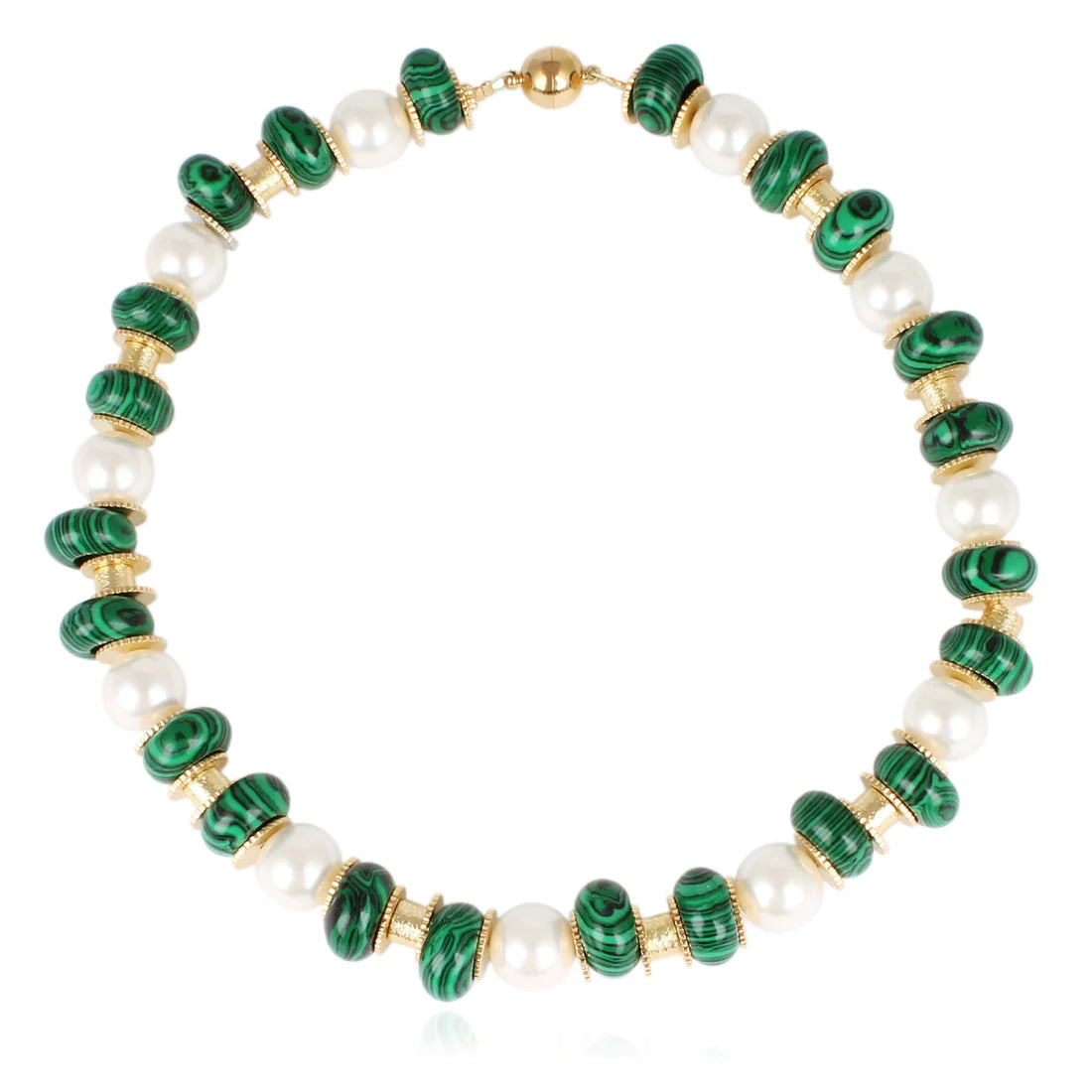 Necklace Teodora - Malachite