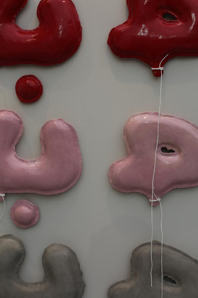 Wall Hanging Hob Calligraphy Ceramic  - Pink