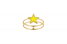 Load image into Gallery viewer, LRJC Yellow Star Enameled Ring 18K Gold
