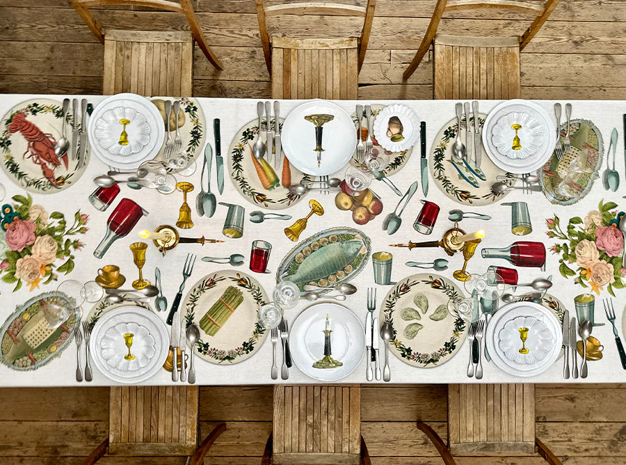 S&B x John Derian The Feast Linen Tablecloth