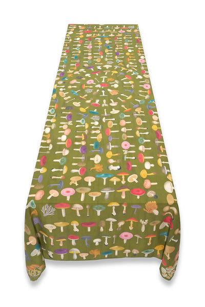 S&B x John Derian Green Fungi Linen Tablecloth