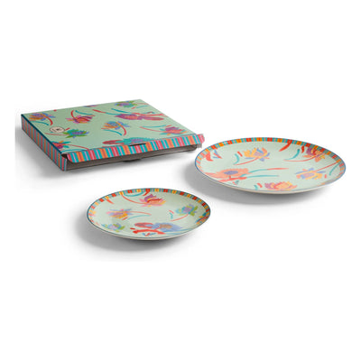 Japanese Porcelain Plates Set of 2 - Green