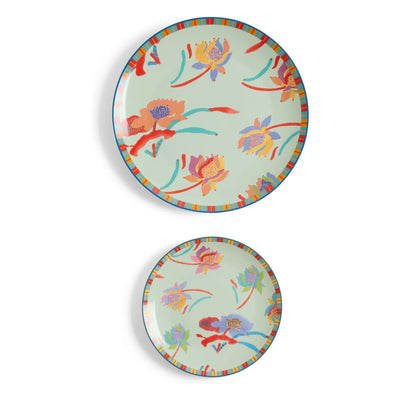 Japanese Porcelain Plates Set of 2 - Green