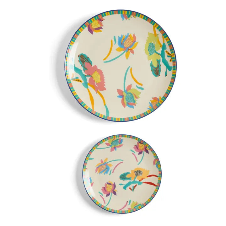 Japanese Porcelain Plates Set of 2 - Cream