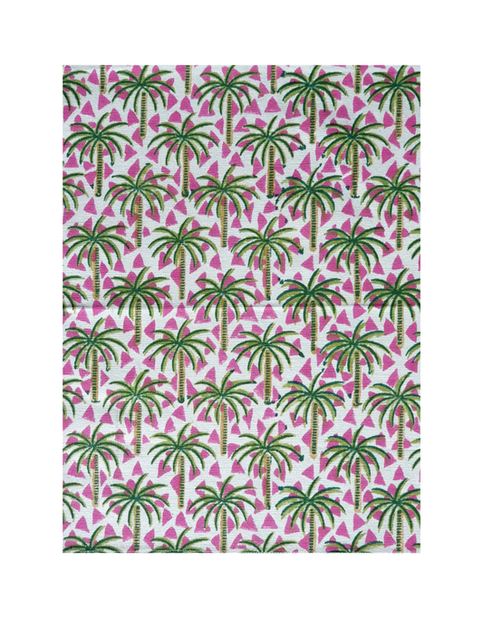 Les Ottomans Block Print Tablecloth - Ikat Purple & Green