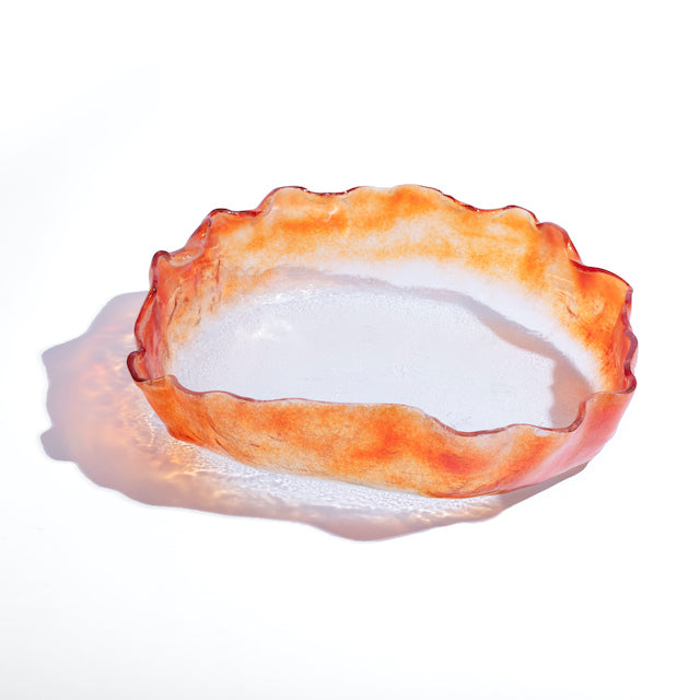 Jelly Glass Round Platter - Orange Clear